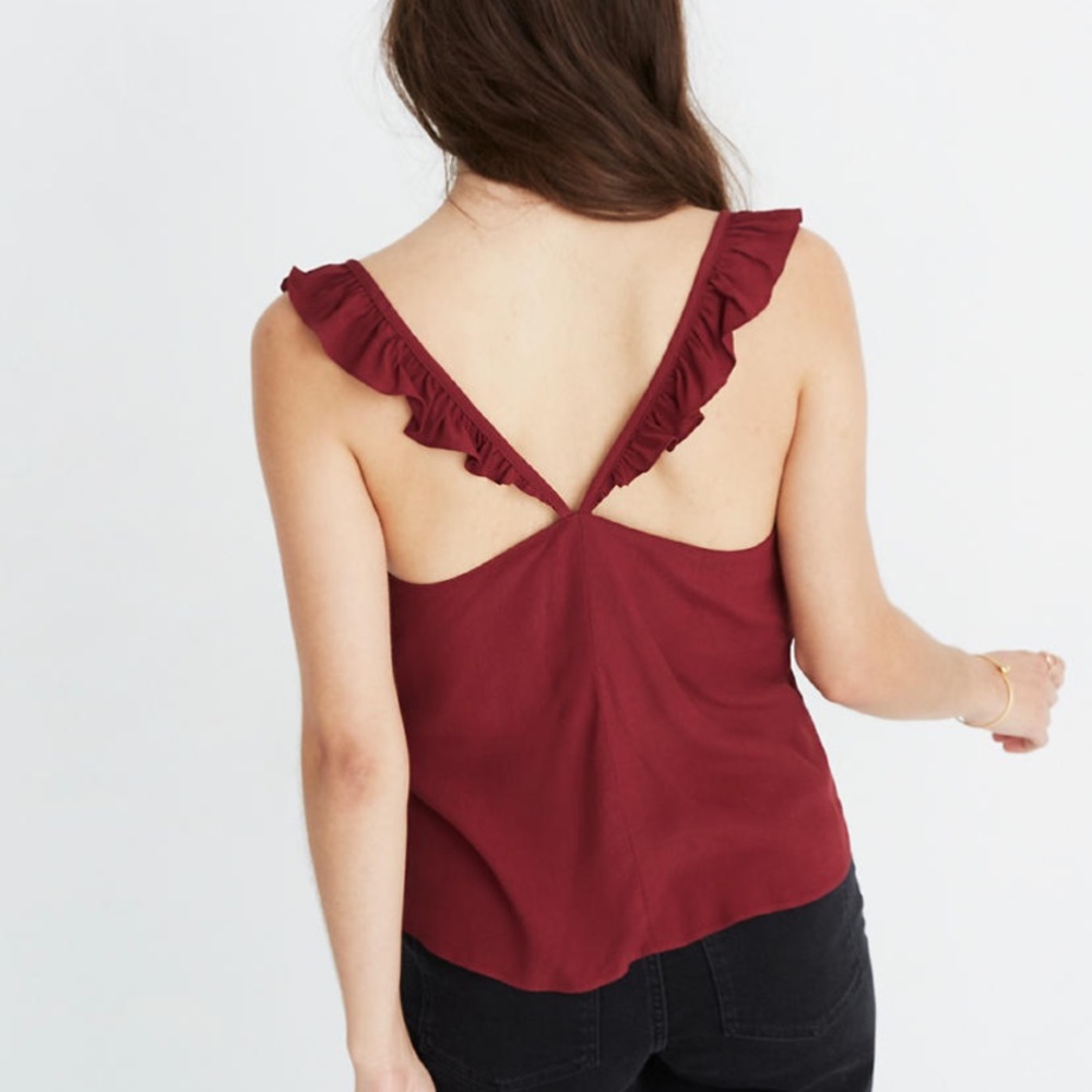 Red Ruffle Cami Top - Picture 2 of 3